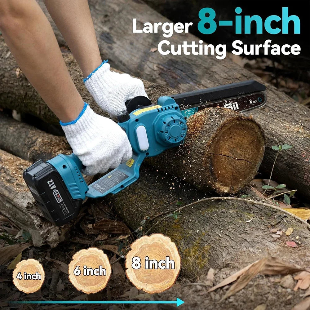 Seesii 2 in 1 Cordless 6" 8'' Pole Saw Mini Chainsaw Power Electric Polesaw