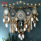 5-piece large Dream Catcher, Handcrafted Moon Dream Chaser,