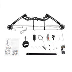 Right Handed Compound Bow Kit Adults and Teens Compound Bow Archery Hunting Equipment with 12 Arrows 30-55lbs Adjustable