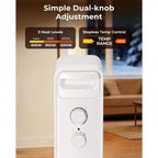 Portable 1500W Oil-Filled Radiator Heater with Adjustable Temperature, 3 Heat Modes, Overheat and Tip-Over Protection for Home a