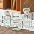 Handmade Carved Glass Vase - Hydroponic Planter for Home/Office Gothic Decor, Mini Plant Lover Gift