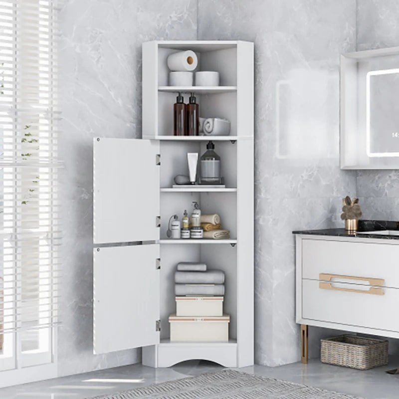 3Colors Tall Bathroom Corner Cabinet,