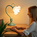 Vintage bedside flower lamp, adjustable direction lamp