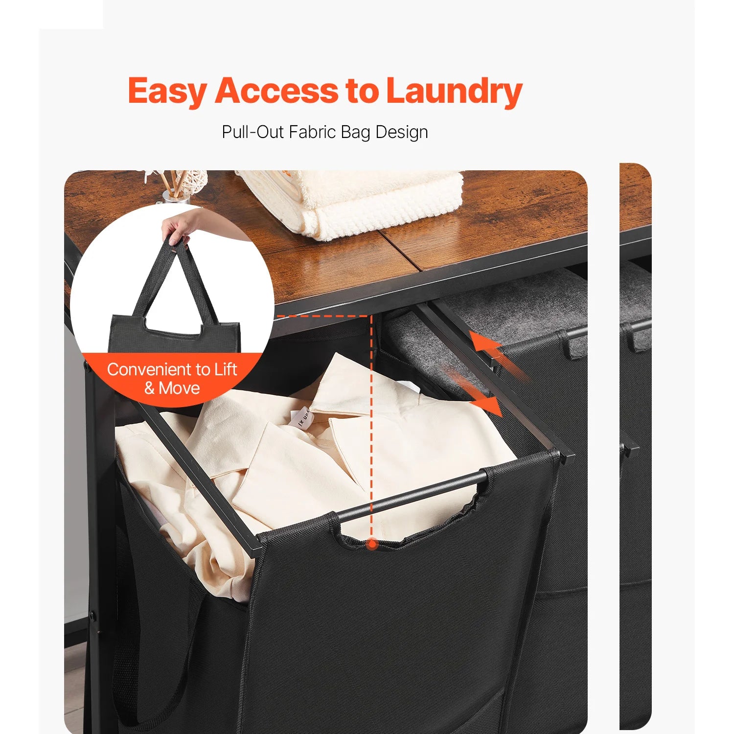 Metal Frame Freestanding Storage Organizer Baskets for Dirty Clothes