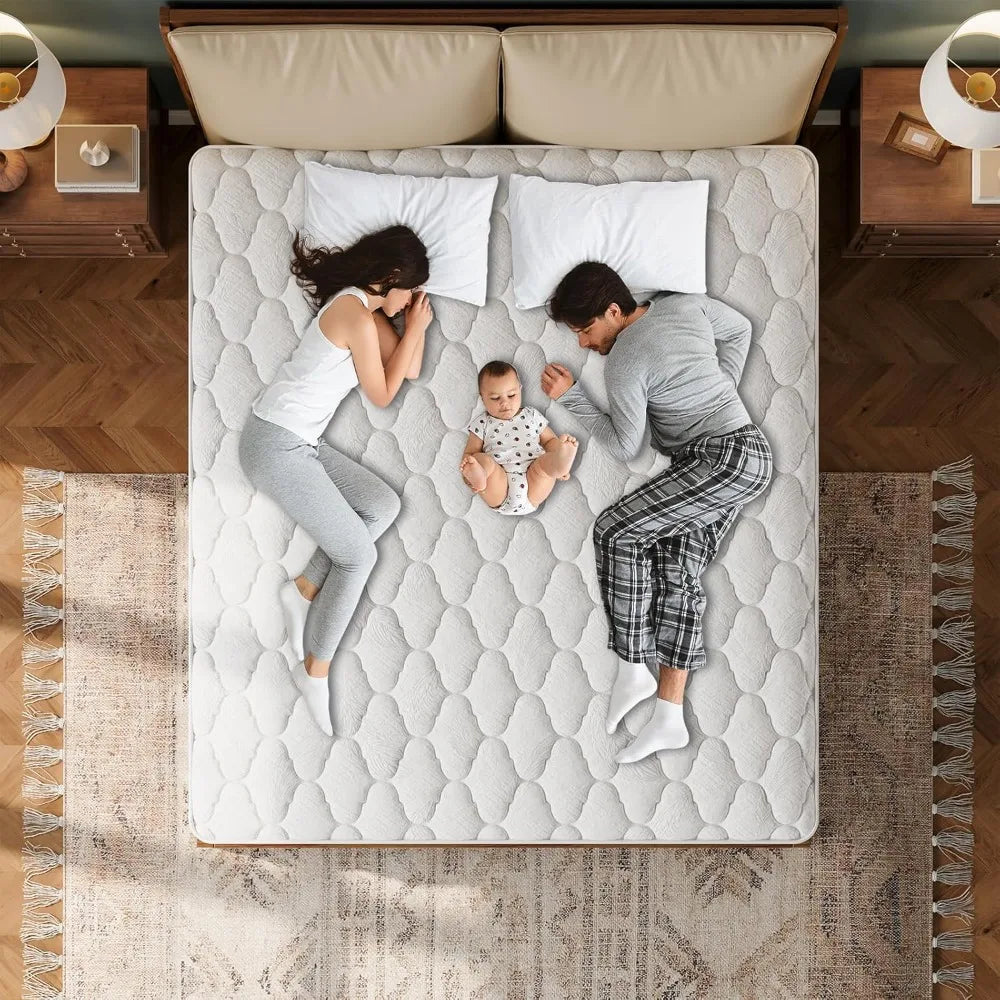 10 Inch Hybrid Mattress for Kids, Single Bed in a Box with Gel Memory Foam and Pocket Spring,