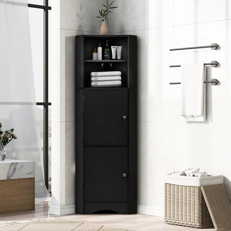 3Colors Tall Bathroom Corner Cabinet,
