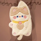 Cute Cat Hand Towel Quick Drying Kitchen Cleaning Rag Coral Velvet Cartoon Animal