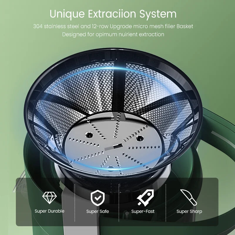 Compact Fruits Juicer,500W Juice Extractor Machine Wide Mouth 3” Feed Chute
