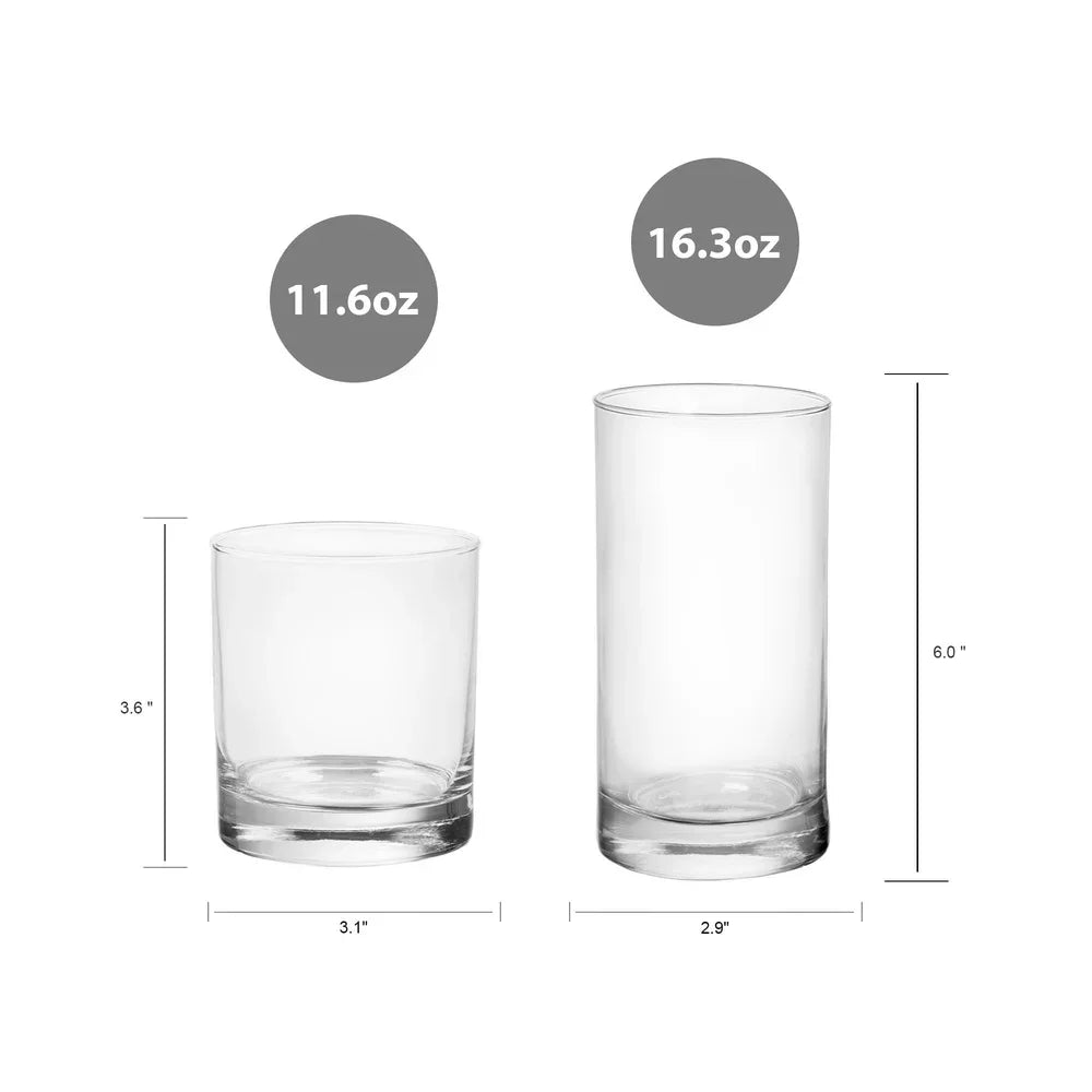 12 Piece Clear Drinkware Set Versatile Tableware