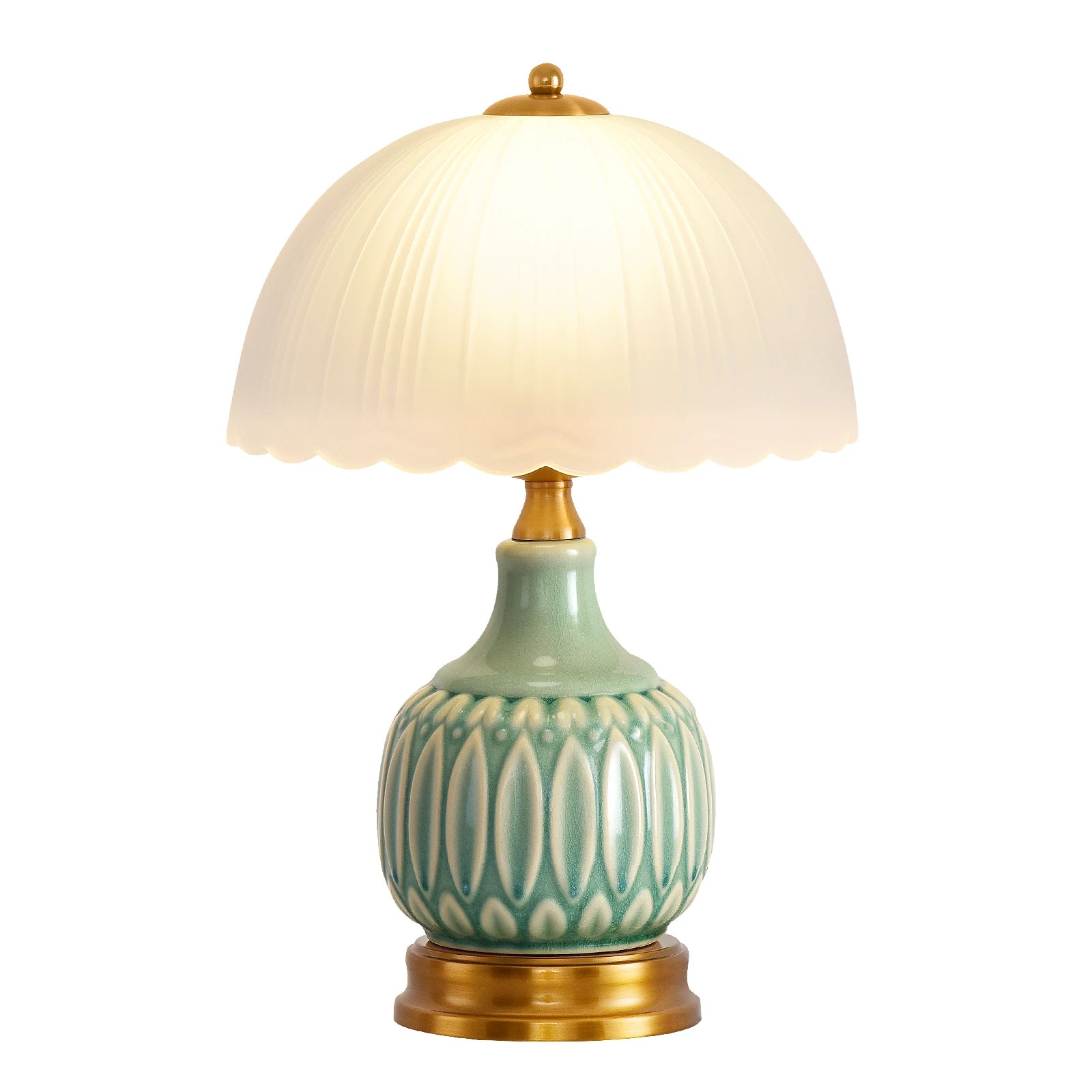16" Modern Ceramic Table Lamps for Bedroom,Retro Bedside