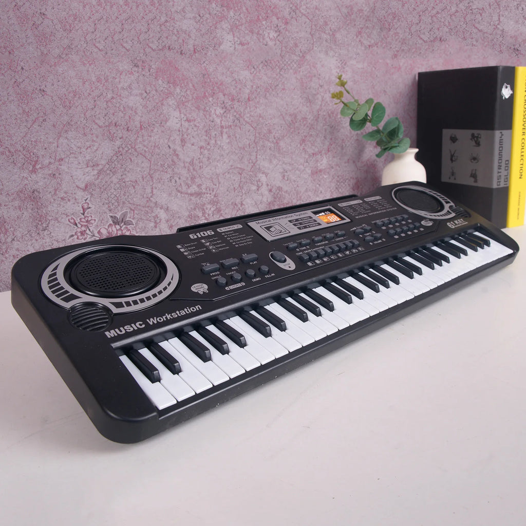 61 Keys Black Digital Music Electronic Keyboard Electric Piano Kids