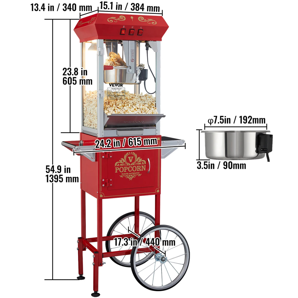 12Oz Electric Popcorn Maker with Scoop Spoon
