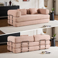 79" Folding Convertible Sofa Bed, Oversized Corduroy Futon Floor Couch, Boneless Loveseat for Small Spaces,