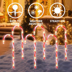 Set of 12 Candy Cane Pathway Marker Lights