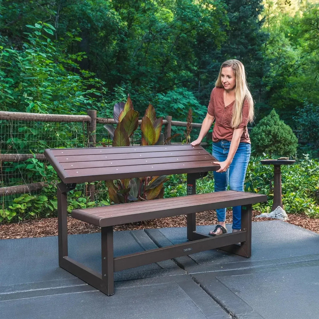 Outdoor Convertible Bench, 55 Inch