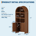 Mid Century Modern 5-Tier Storage With Doors & Open Shelves