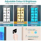 65" LED Display Cabinet with Lights, 5-Tier Adjustable Shelves
