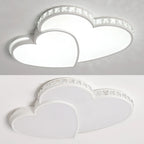 Modern Heart Shaped Ceiling Lights Crystal LED Flush Mount