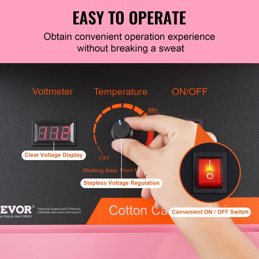 Commercial Cotton Candy Machine w/ Stainless Steel Bowl and Sugar Scoop