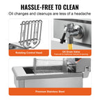 Electric Countertop Fryer with Basket 11.6Qt