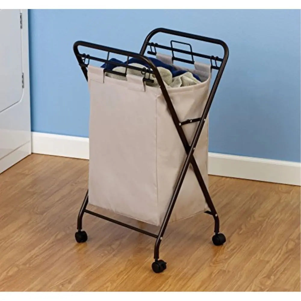 7172 Rolling Laundry Hamper with HeavyDuty Canvas Bag