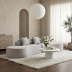130” Boneless Sectional Modern Curved Sofa Comfy Cloud Couch