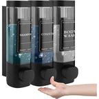 Wall-mounted Soap Dispenser, Shower Gel Dispenser, 3-in-1 Shampoo and Conditioner Dispenser