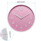 8 Inch Wall Clock 3D Number Quartz Battery Operated Silent Non-Ticking