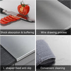 Large Stainless Steel Cutting Board 304 with Lid And Non-Slip Pad