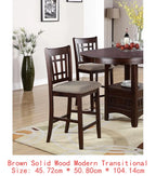 Contemporary 5pc Counter Height Dining Set, Round Table with Leaf & 4 Side Chairs
