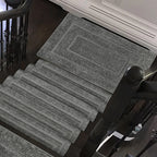 Bullnose Carpet Stair Treads Set -Non-Slip, Premium Soft，Skid Resistant, Washable, Reusable, and Easy to Install