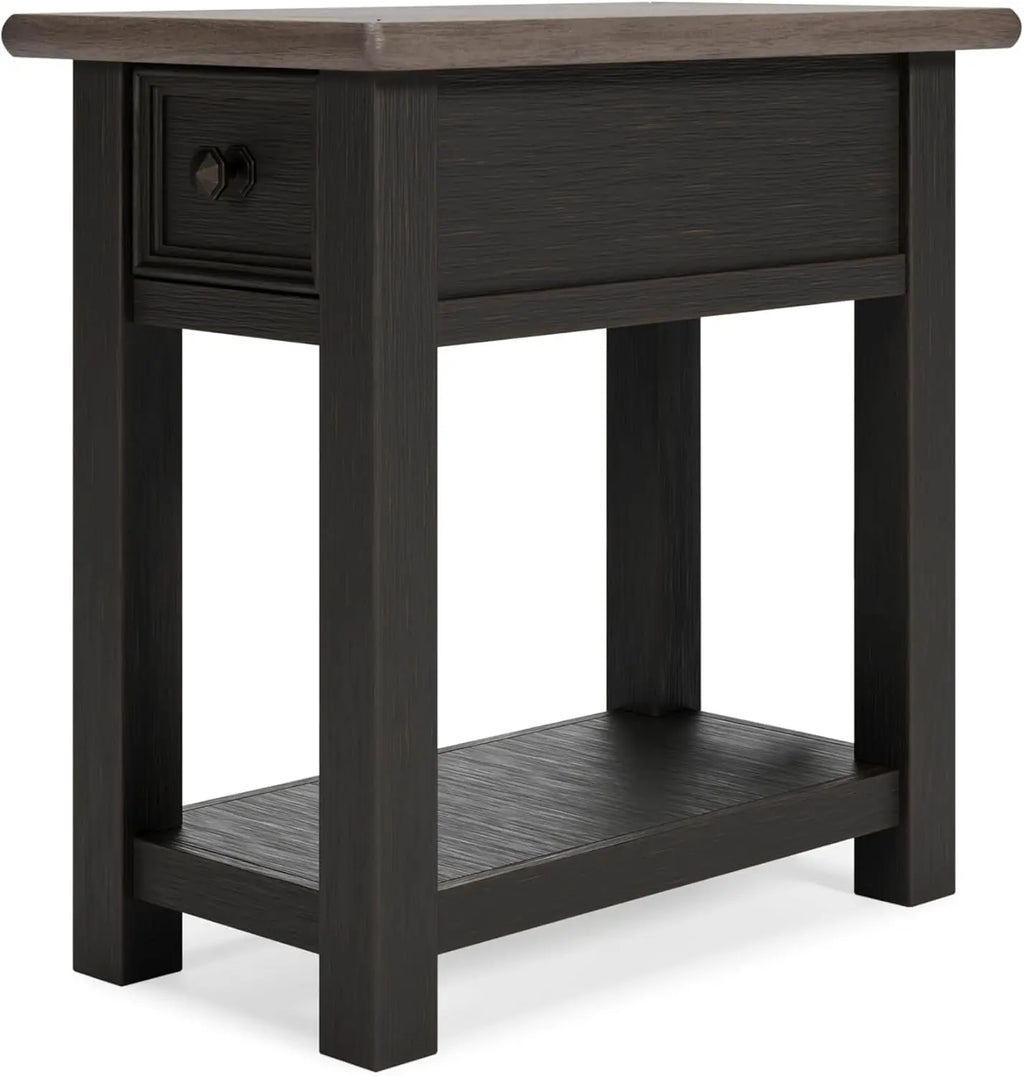 Tyler Creek Chair Side End Table, Smooth-gliding Drawer