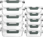 10-Pack Glass Meal Prep Containers with Lids