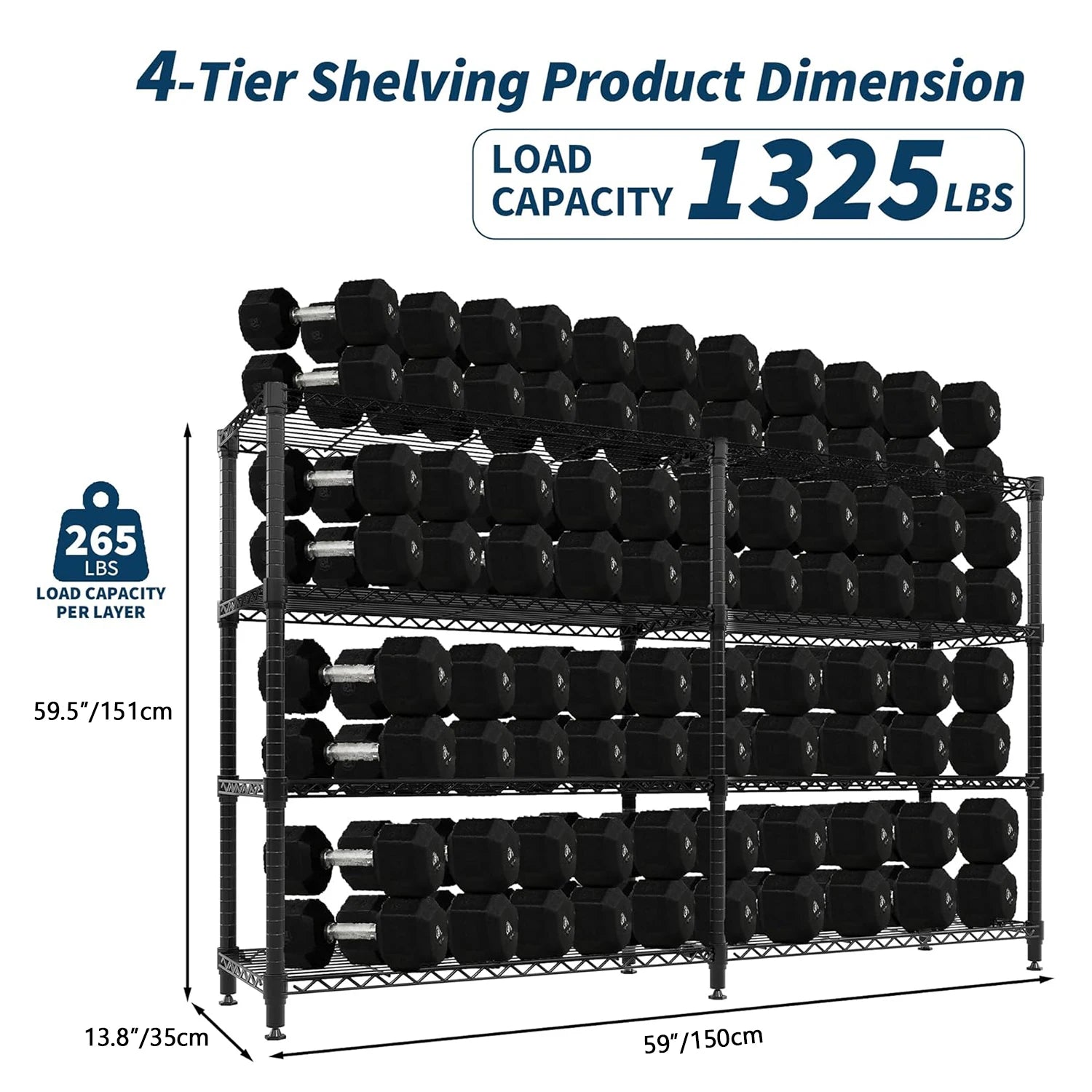 Heavy Duty Storage Shelves 4/5 Tiers Metal Shelving Unit Adjustable