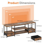 63IN Wooden Tv Stand For Up To 75 Inch TV Entertainment Center