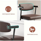 2PCS Counter Height Bar Stools Set with Back & Armrests,Upholsterd