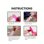24PCS Press On Nails Short Square Wine Red Full Cover Fake Nail Set