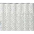 Ivory Shower Curtain with Attached Valance and Elegant Tassels. Standard Size 72 x 72 Lace Shower Curtain for Bathroom.