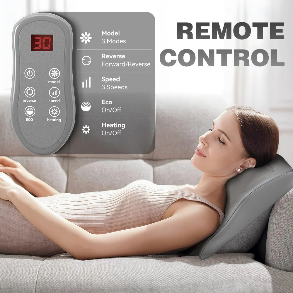 Back Massager Neck Massager with Heat 3D Kneading Massage Pillow for Relax Neck Back Shoulder Legs Gifts for Men Women Mom Dad