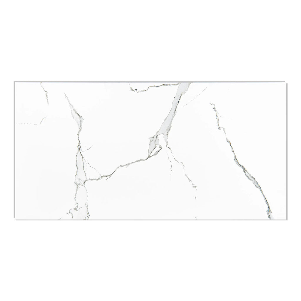 10pcs Box Marble Pattern Snap-Together Wall Tiles-Easy Install Luxury Design, Gray/White Modern Wall Panels, 24"x12