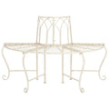 Antique White Distressed Wrought Iron 50Inch Curved Tree Bearden