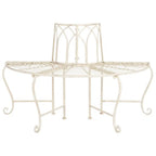 Antique White Distressed Wrought Iron 50Inch Curved Tree Bearden