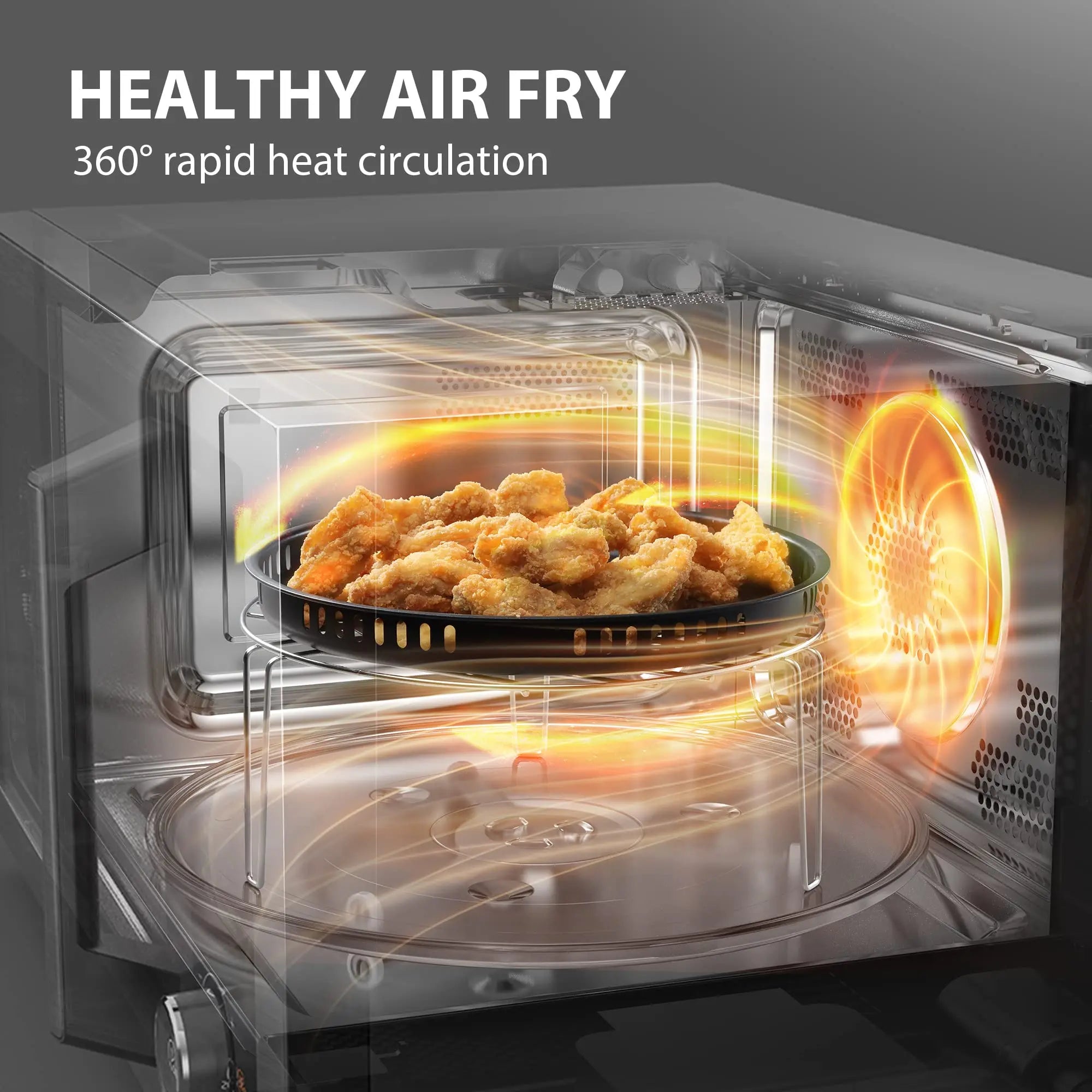 TOSHIBA Microwave Oven Air Fryer Combo 1.0 cu.ft - Inverter, Convection, Broil, Humidity Sensor, Mute, 27 Auto Menus