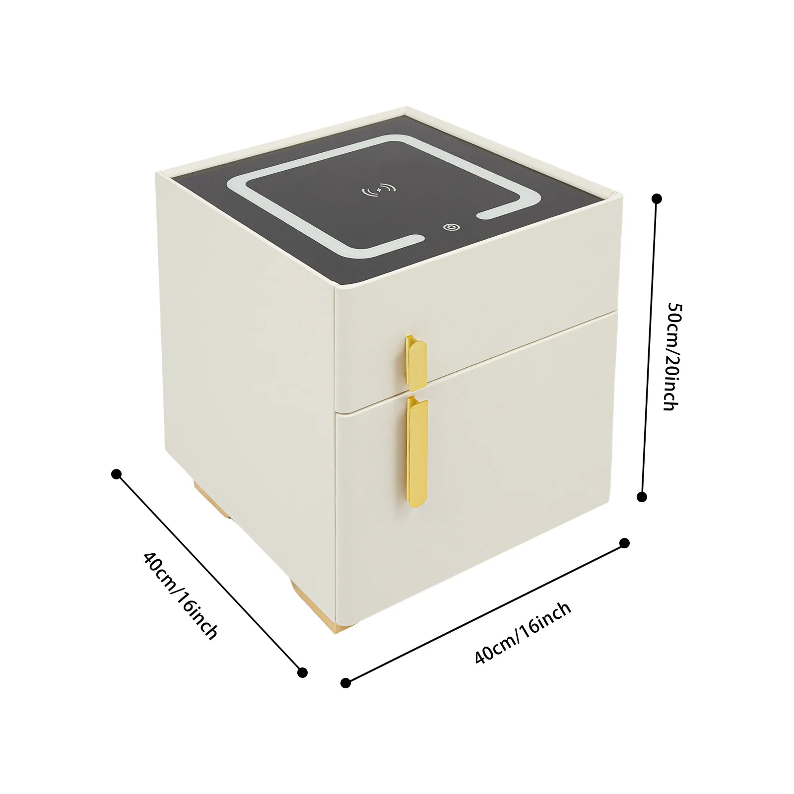 Smart Nightstand w/ Drawer & Safe Wireless Charging