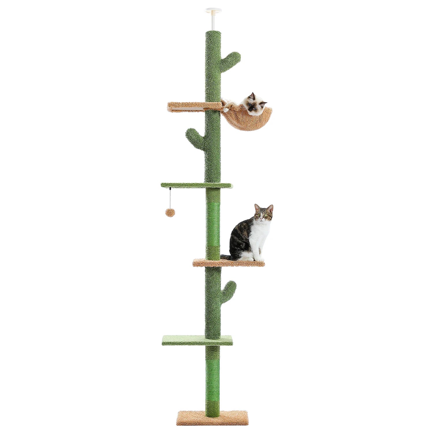 5-Tier Floor to Ceiling Cat Tower Cactus