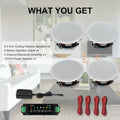 600W 2-Way Flush Mount Speakers System With Wall Amplifier Receiver