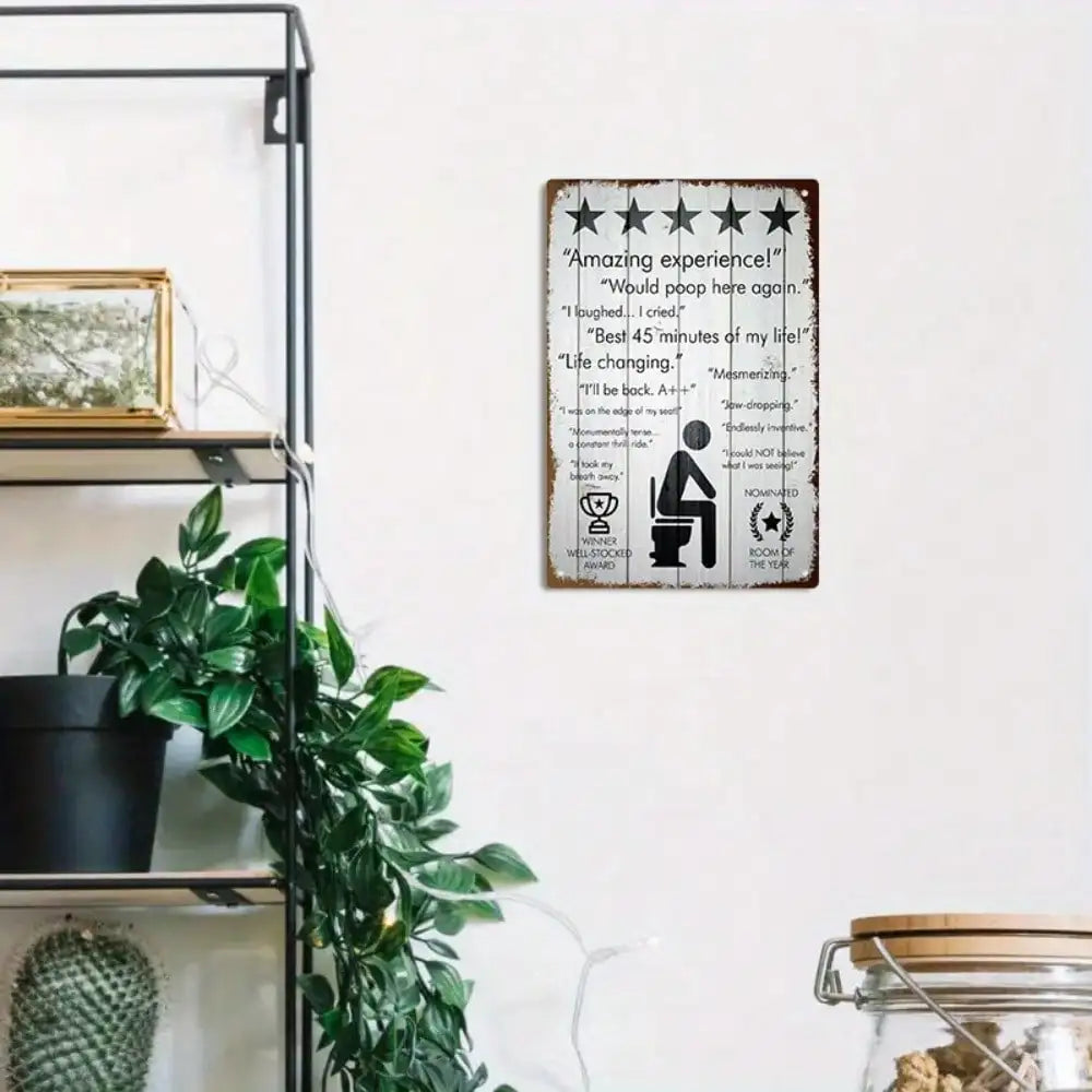1PC Tin Sign 5-Star Bathroom