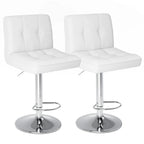 Leather Bar Stools Set of 2,Upholstered Counter Height Bar Stool