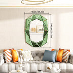 Stylish Irregular Silver Glass Wall Mirror with Beveled Diamond Edge Accents