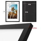 High Definition Glass Wide Molding Preinstalled Wall Mounting Hardware Black, 1 P